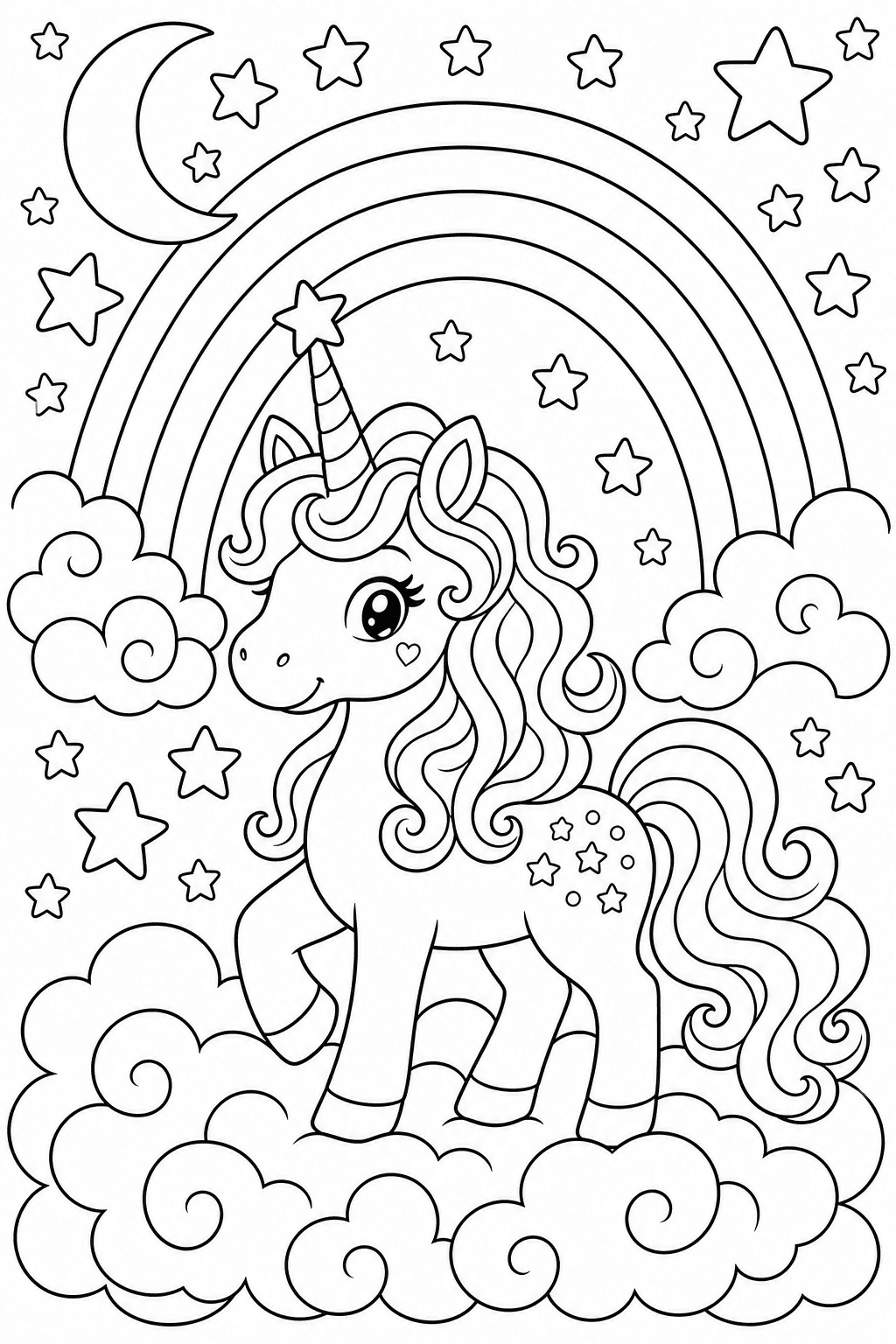 Unicorn line art